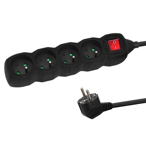 Extensão 4 Tomadas 1.5m C/ Interruptor Preto