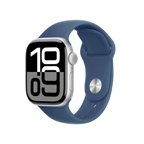 Apple Watch S10 Gps 42mm Alumínio Prateado C/ Bracelete Desportiva Azul - M/L