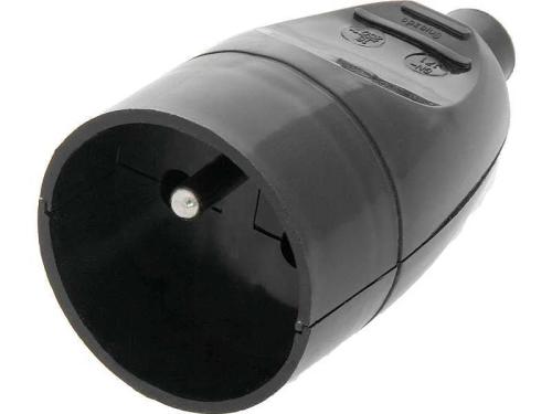 Tomada Gn-171 com ligação à terra simples preto