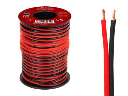 Cabo para altifalantes 2x0,22mm Preto/Vermelho 10m