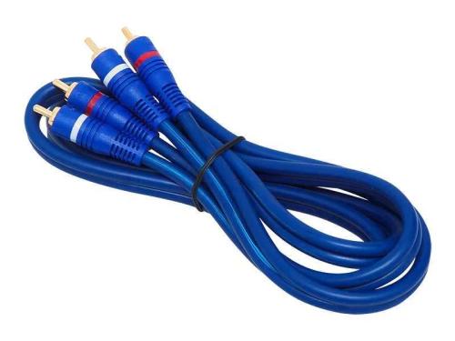 Conector 2xrca 6mm 1,5m Azul Ligado