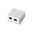 Roseta de Superficie Aisens Rj45 Cat.6 Ftp 2 Toma.