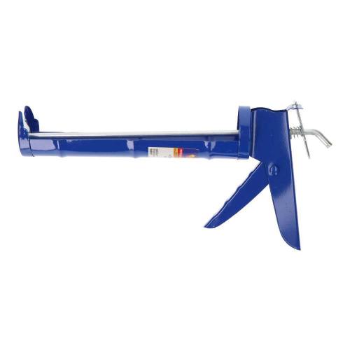 Pistola de silicone metálica azul