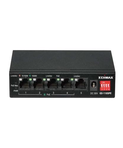 Conmutador Poe+ Gigabit de 5 Puertos de Largo Alc.