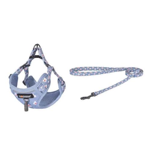 Conjunto para cães Arnês e trela Dogness (Flor Az.