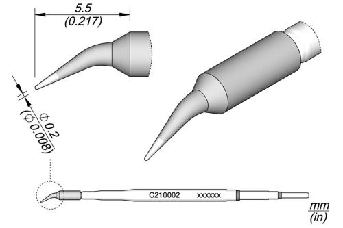 Cartucho Cónico Curvo Ø 0,2