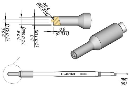 Cartucho Oco de Fixação Térmica Ø 2,5