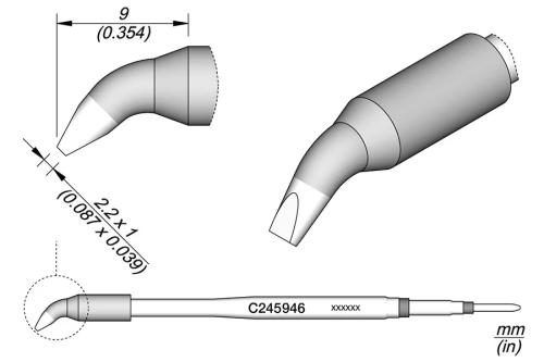 Cartucho de Cinzel Dobrado 2.2 X 1