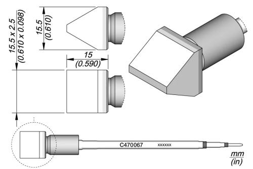 Cartucho de Cinzel 15,5 X 2,5 Squ.