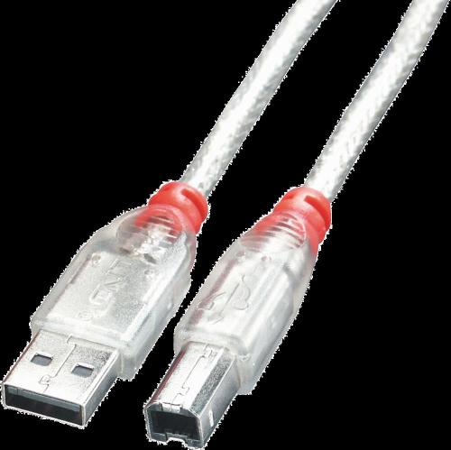 Cabo Lindy USB-A para USB-B 5m Transparente