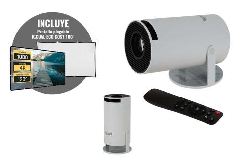 PROYECTOR MINI IGGUAL MP720P + PANTALLA 100