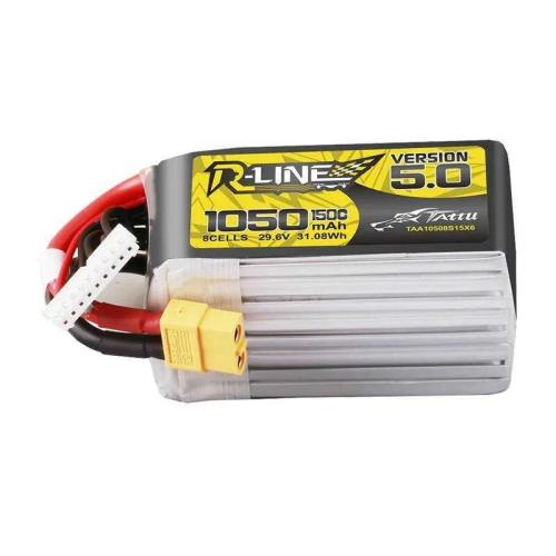 Lipo Tattu R-Line Version 5.0 1050mah 29.6v 8s 150c Battery With Xt60 Connector