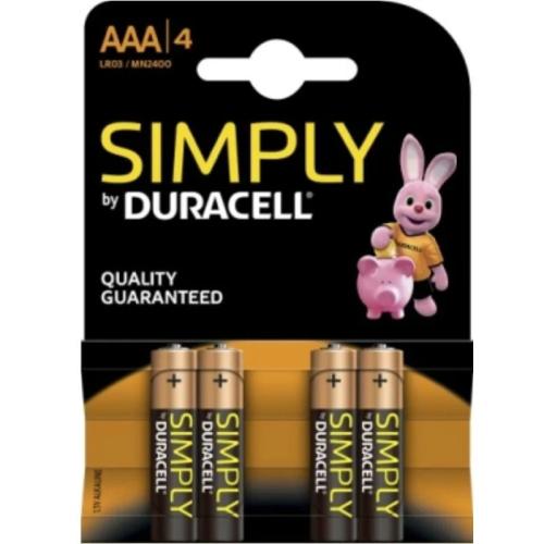 Pilhas Alcalinas AAA Lr03 Duracell Mn2400 4 Unidades