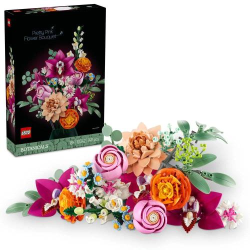 Lego Botanical: Buquê de Flores Cor-De-Rosa Elegante | Idades 18+ | 749 Peças | Item 10342