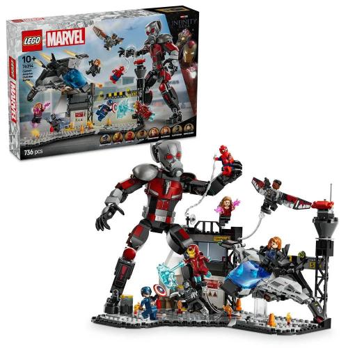 Lego Marvel: Capitão América: Guerra Civil Ação da Batalha | Idades 10+ | 736 Peças | Item 76314