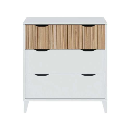 Oferta baú, 3 gavetas, branco + natural, noite