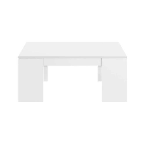 Mesa de centro elevável, branco brilhante