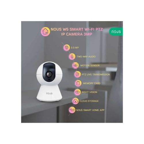 Nous W5 Smart Tuya Wi-Fi Ptz Ip Camera 3mp