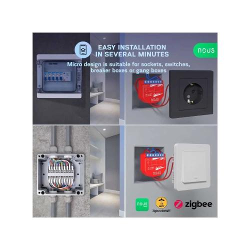 Nous B2z Smart Tuya Zigbee Mini módulo de relé, c.
