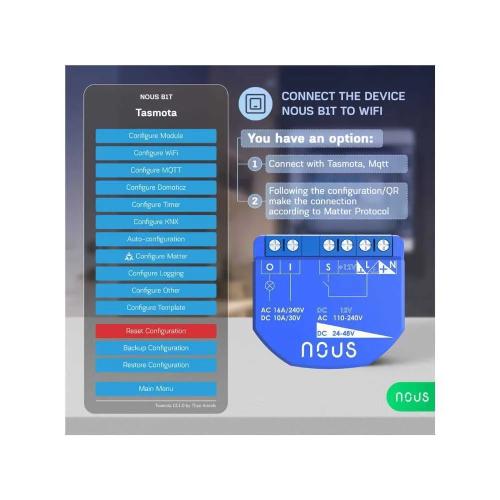 Mini m?dulo de rel? Nous B1t Smart Wi-Fi 1-Gang (.