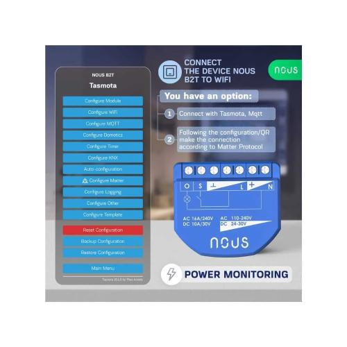 Mini módulo de relé Nous B2t Smart Wi-Fi 1-Gang c.