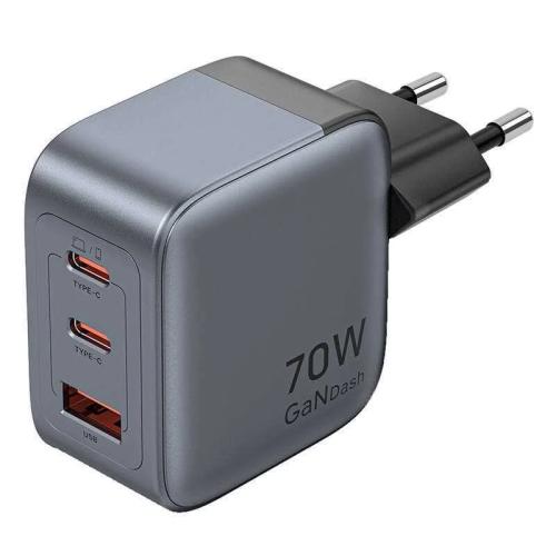 Carregador Gan Vention Usb-Cca 70w Cinzento