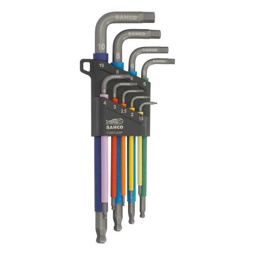 Chaves allen hexagonais a cores com bola 1,5 mm -.