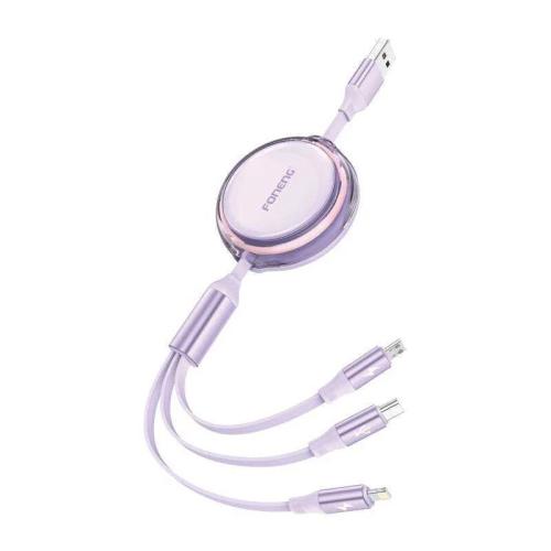 Cabo 3 em 1 Foneng X113 1,1 m roxo