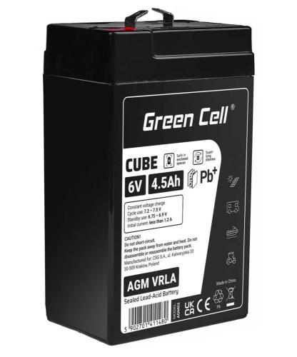 Green Cell Cube Agm Ip54 6v 4ah Vrla Battery Gel Deep Cycle Scooter Mower Boat Barge Mower Tractor F