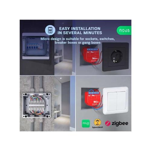 Nous B3z Smart Tuya Zigbee Mini Relé Módulo Com.