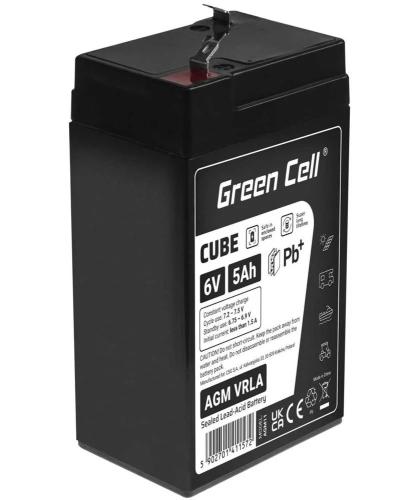 Green Cell Cube Agm Ip54 6v 5ah Vrla Battery Gel Deep Cycle Toys For Kids Alarm Systems