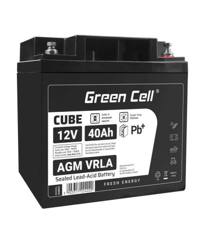 Green Cell Cube Agm Ip54 12v 40ah Vrla Battery Gel Deep Cycle Scooter Mower Boat Barge Mower Tractor